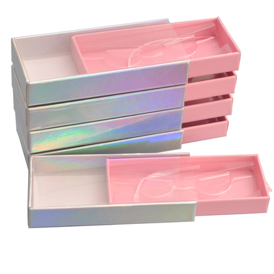 White Holographic Drawer Lash Boxes Paper 5 Biodegradable Glitter And Stick Pen Extension Packaging Customized Empty Wicks With Custom Box For